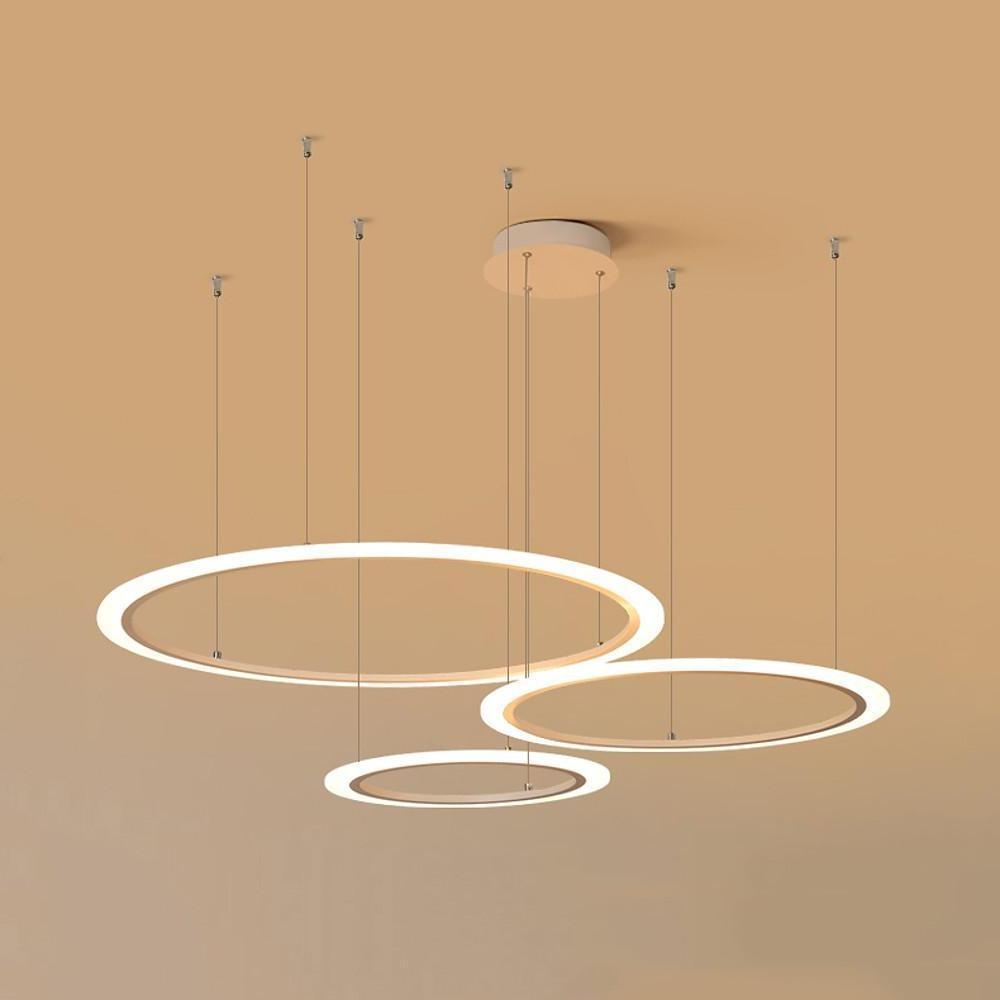 Geometric Circle LED Pendant Light with Metal & Acrylic Design