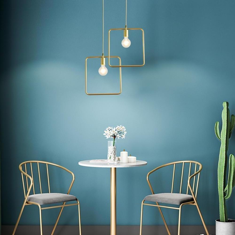 Black & Gold Geometric Pendant Light – Modern Metal Ceiling Lamp