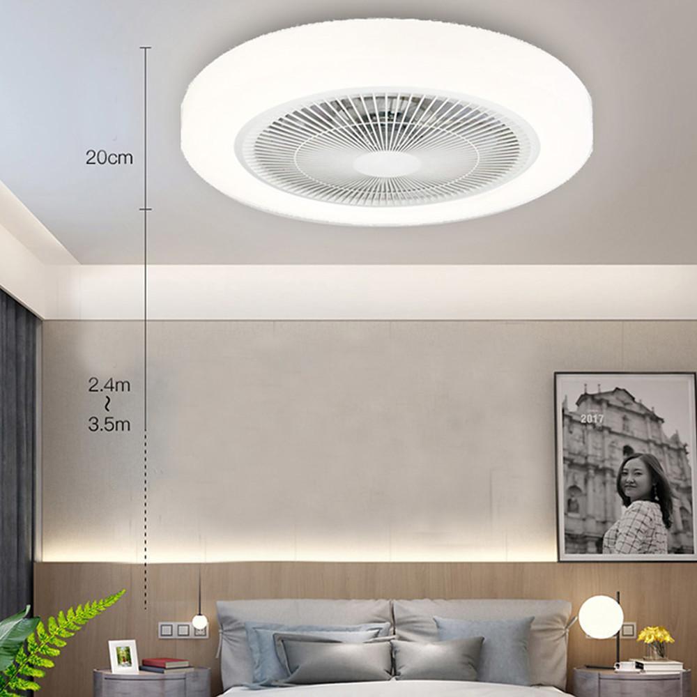 Bladeless Flush Mount Ceiling Fan with LED Light & Remote