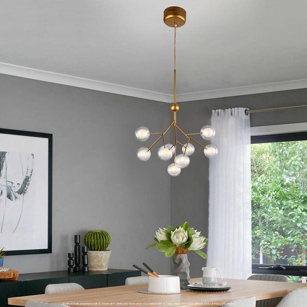 Modern Sputnik Chandelier 9-Light Metal Cluster Pendant Ceiling Light