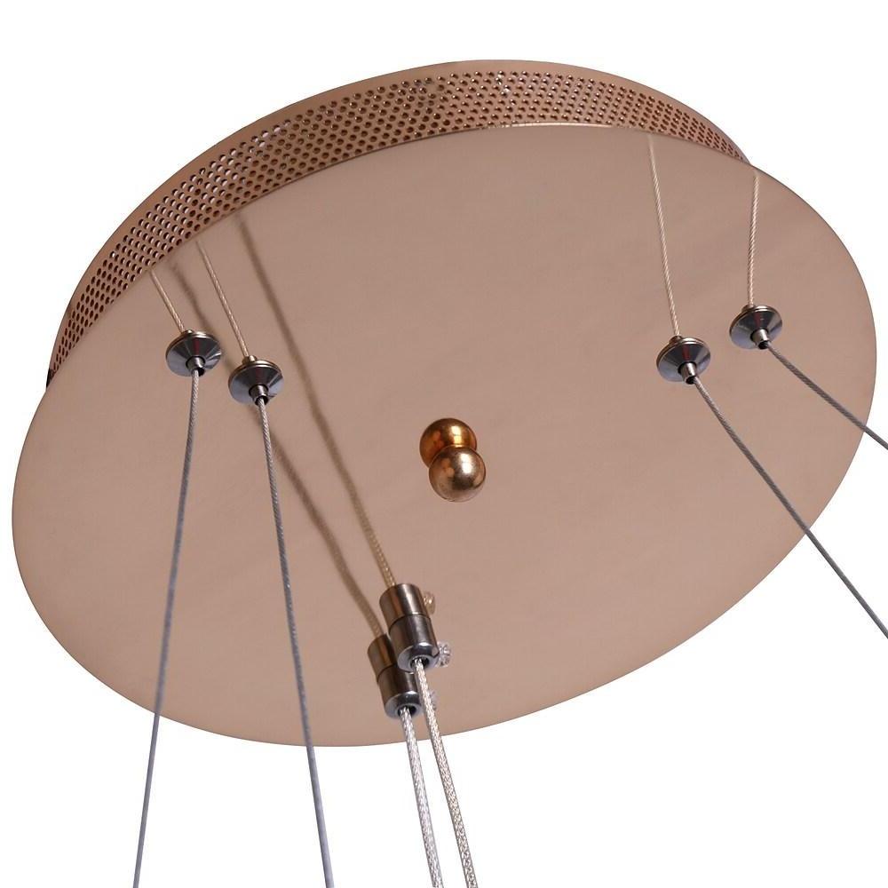 Modern Circle LED Chandelier Aluminum Acrylic Dining Room Light