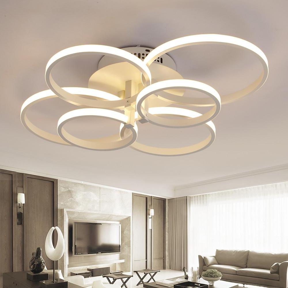 Modern 6-Light LED Flush Mount Ceiling Light - Metal & Silica Gel
