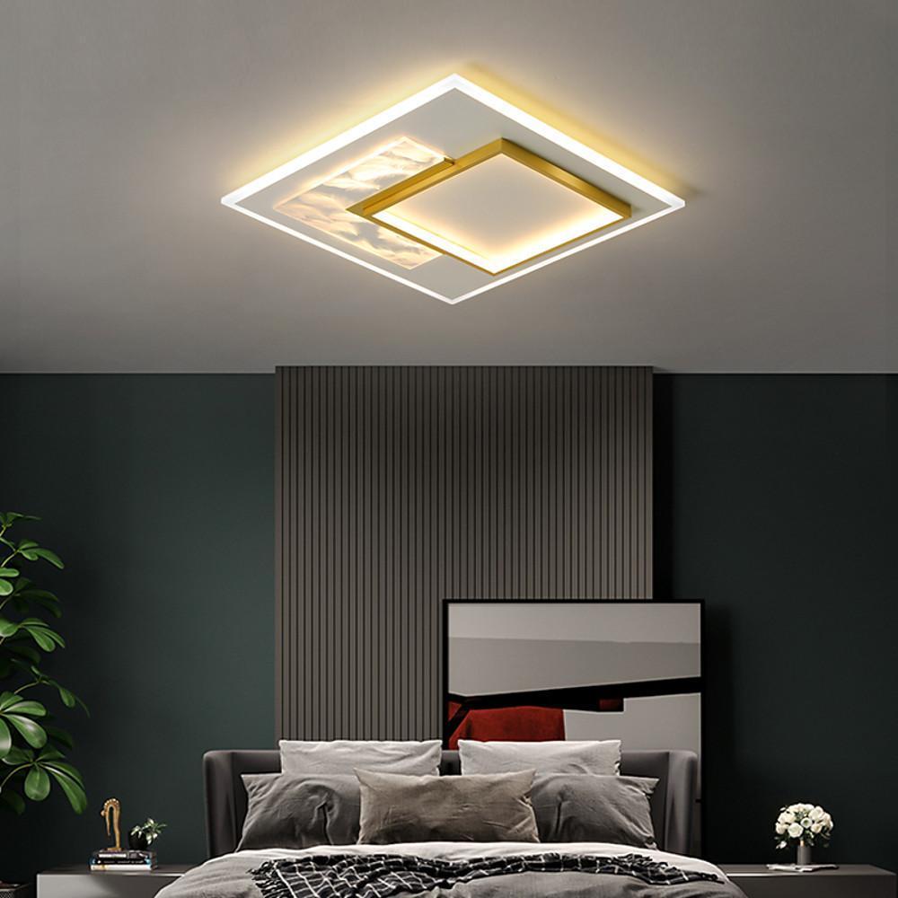 Modern Geometric Metal LED Flush Mount Ceiling Light