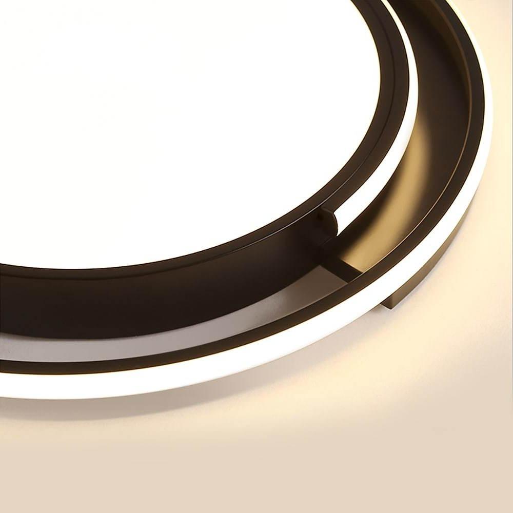 Circular Dimmable LED Flush Mount Ceiling Light in Black