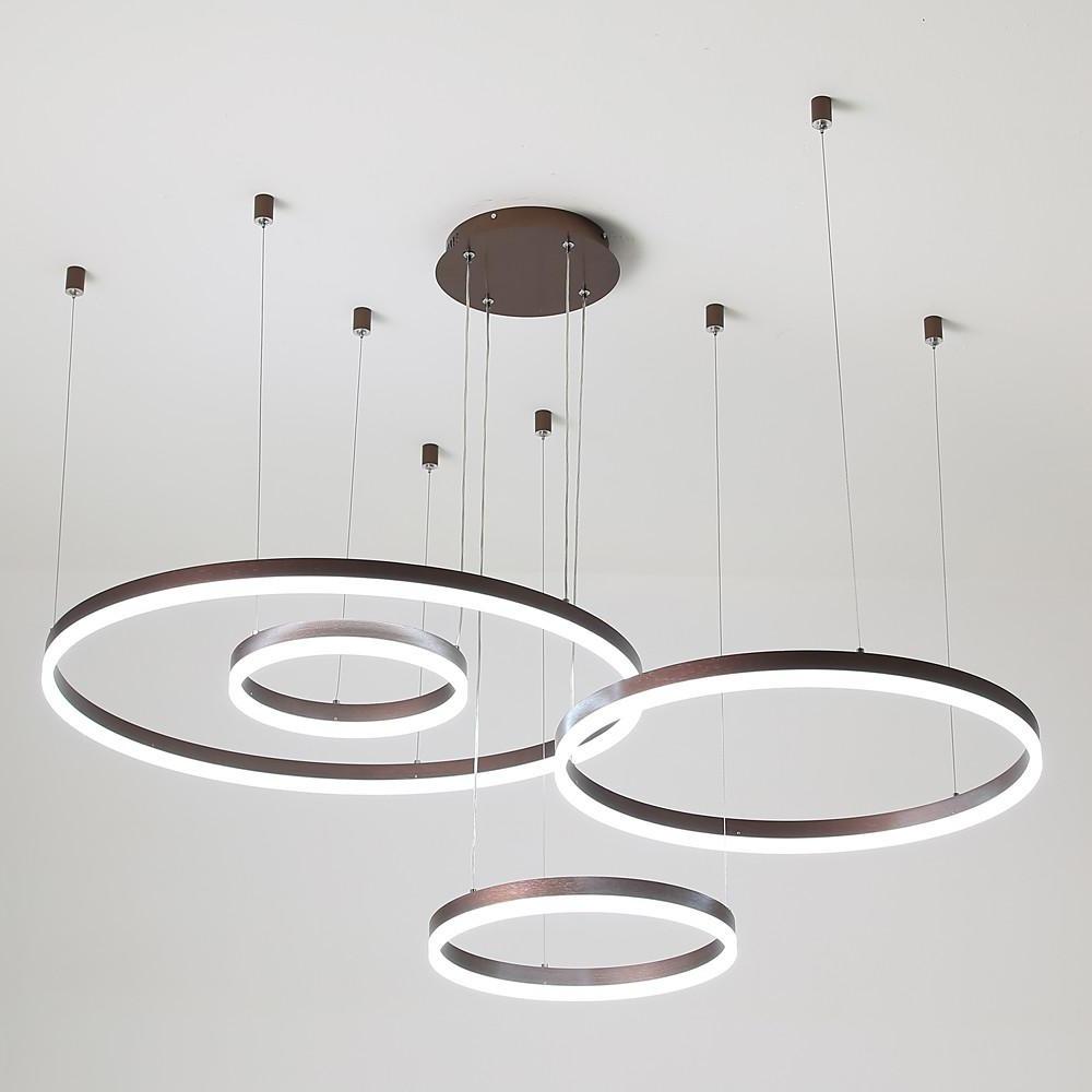Modern Circle Aluminum Chandelier with Adjustable LED Light