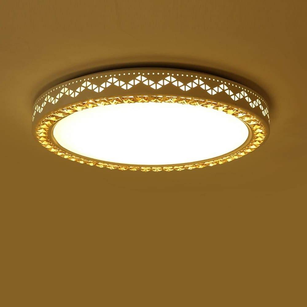 Modern Geometric LED Flush Mount Ceiling Light White Acrylic 12"
