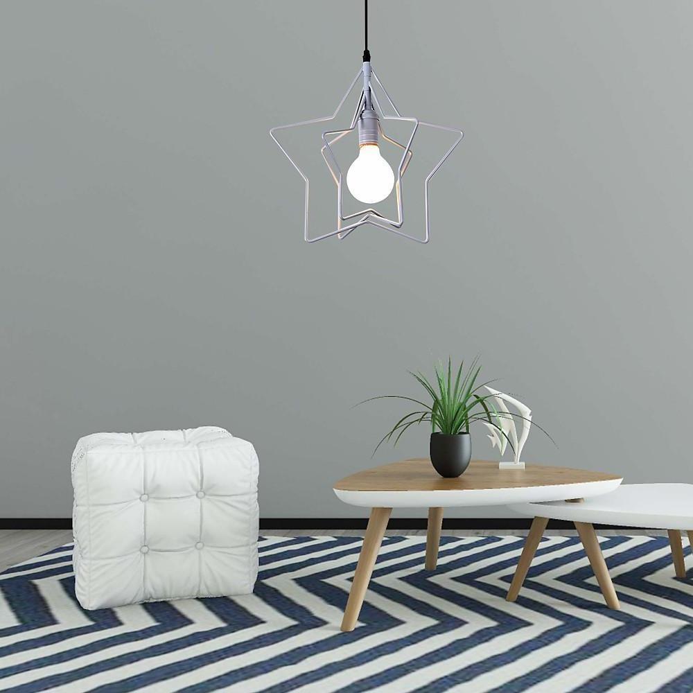 Modern Star Shaped Metal Pendant Light with Adjustable Cord