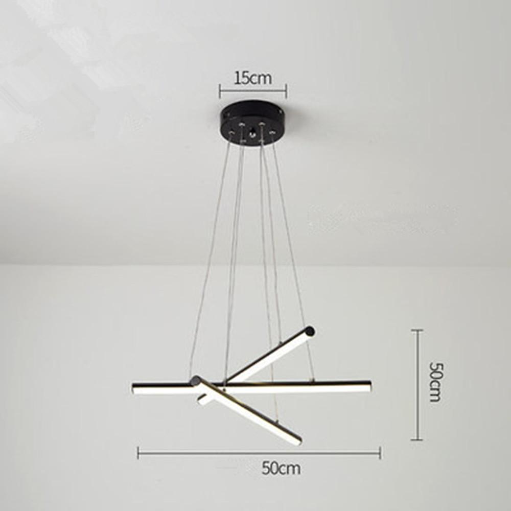Modern 3-Light LED Bar Chandelier in Aluminum & PVC