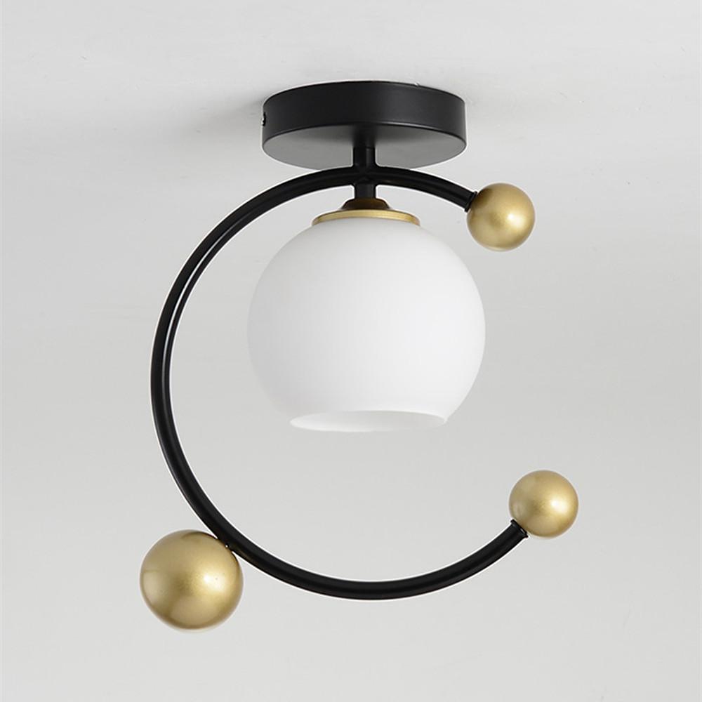 Artistic Globe Flush Mount Ceiling Light – Metal & Glass Design