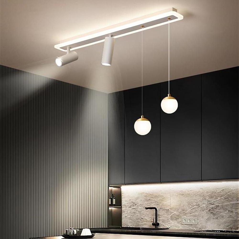 Modern LED Flush Mount Ceiling Light with Adjustable Pendants