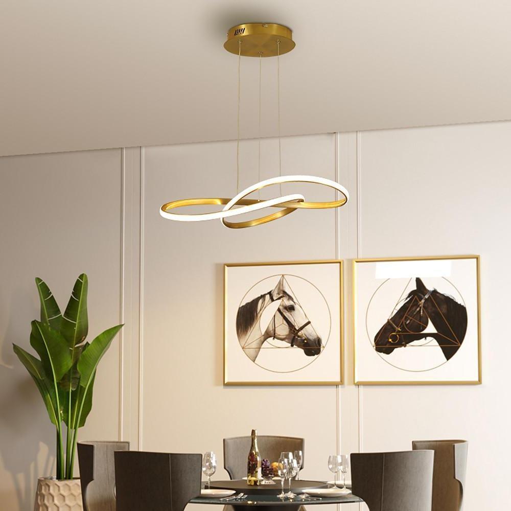 Interweaved Wave LED Gold Pendant Light Modern Island Chandelier