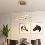 Interweaved Wave LED Gold Pendant Light Modern Island Chandelier