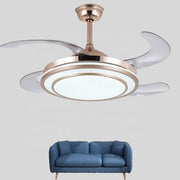 Retractable Blade LED Ceiling Fan with Gold Finish