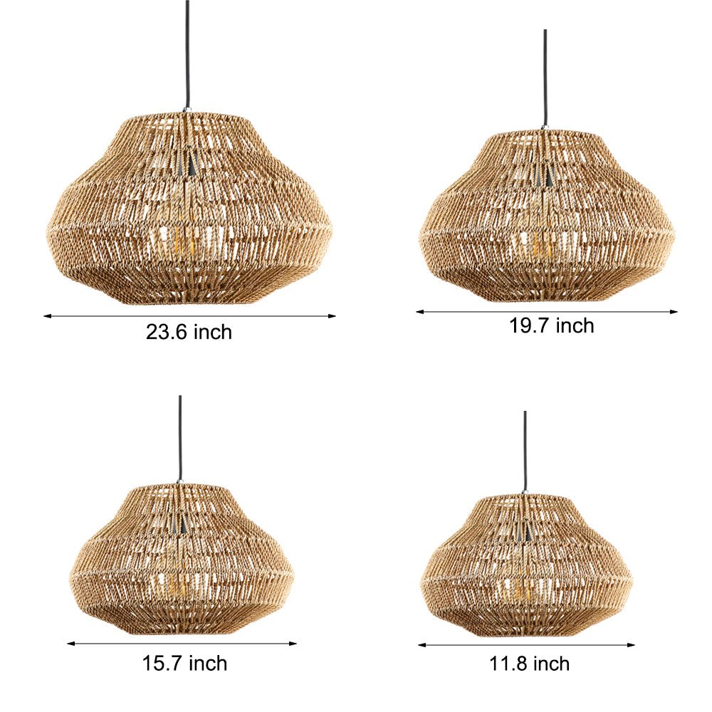 Handwoven Rattan Pendant Light – Japanese Rustic Modern Chandelier