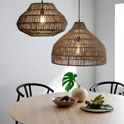 Handwoven Rattan Pendant Light – Japanese Rustic Modern Chandelier