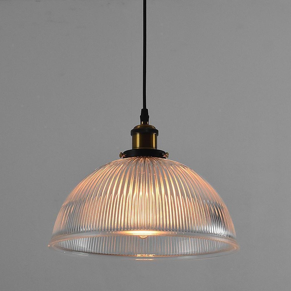 Vintage Glass Bowl Pendant Light with Electroplated Metal Finish