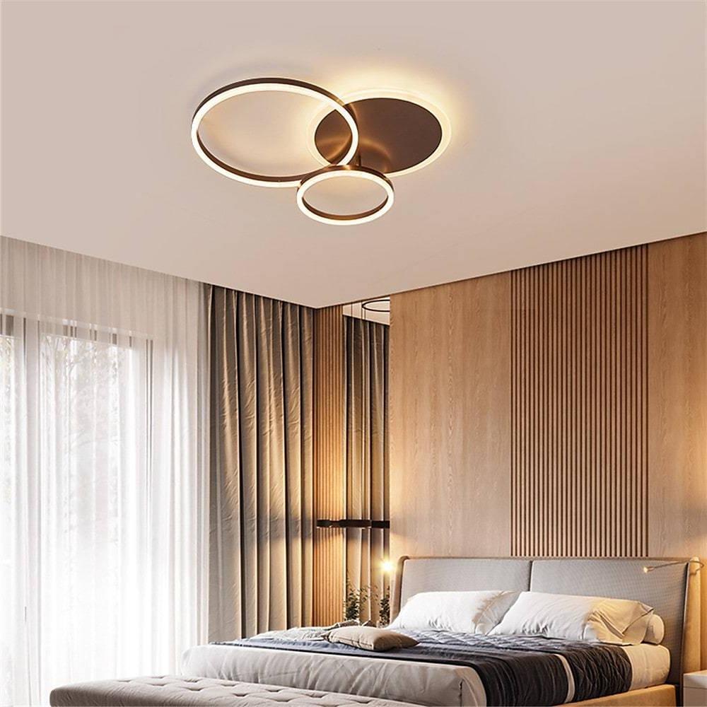 3-Layer LED Circle Flush Mount Light - Dimmable, 26"x20"