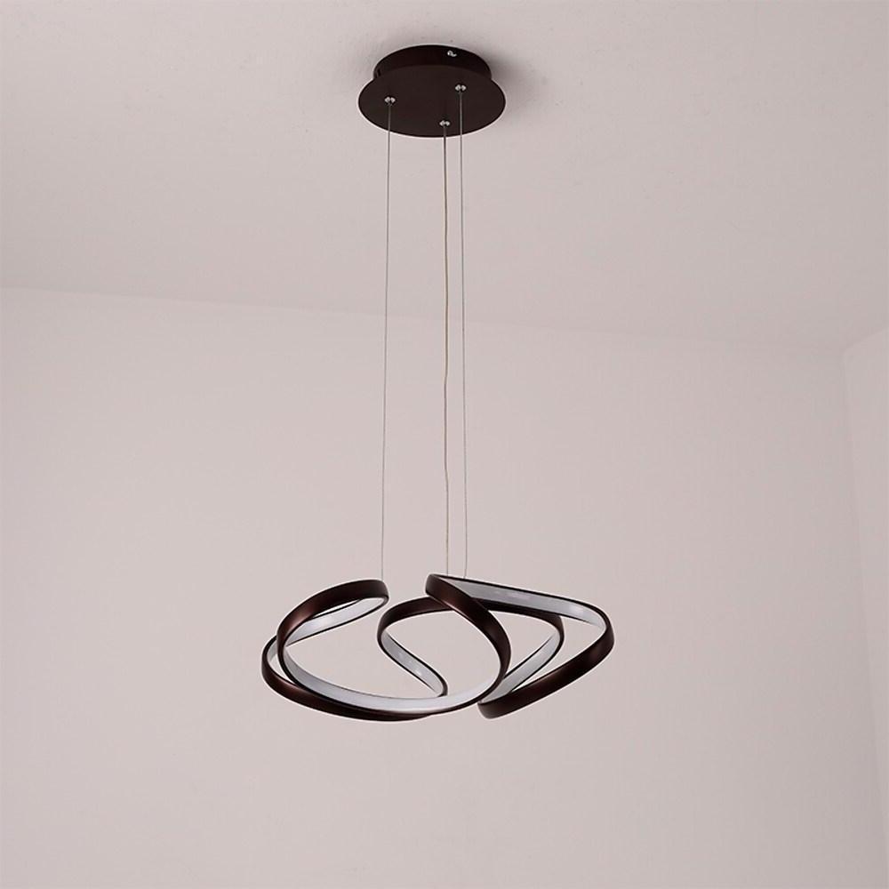 Modern Interwoven Wave Metal Pendant Light Gold Coffee Finish