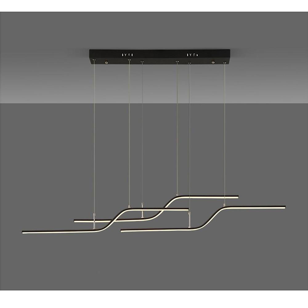 Linear Curved Modern LED Chandelier Dining Room Pendant Light