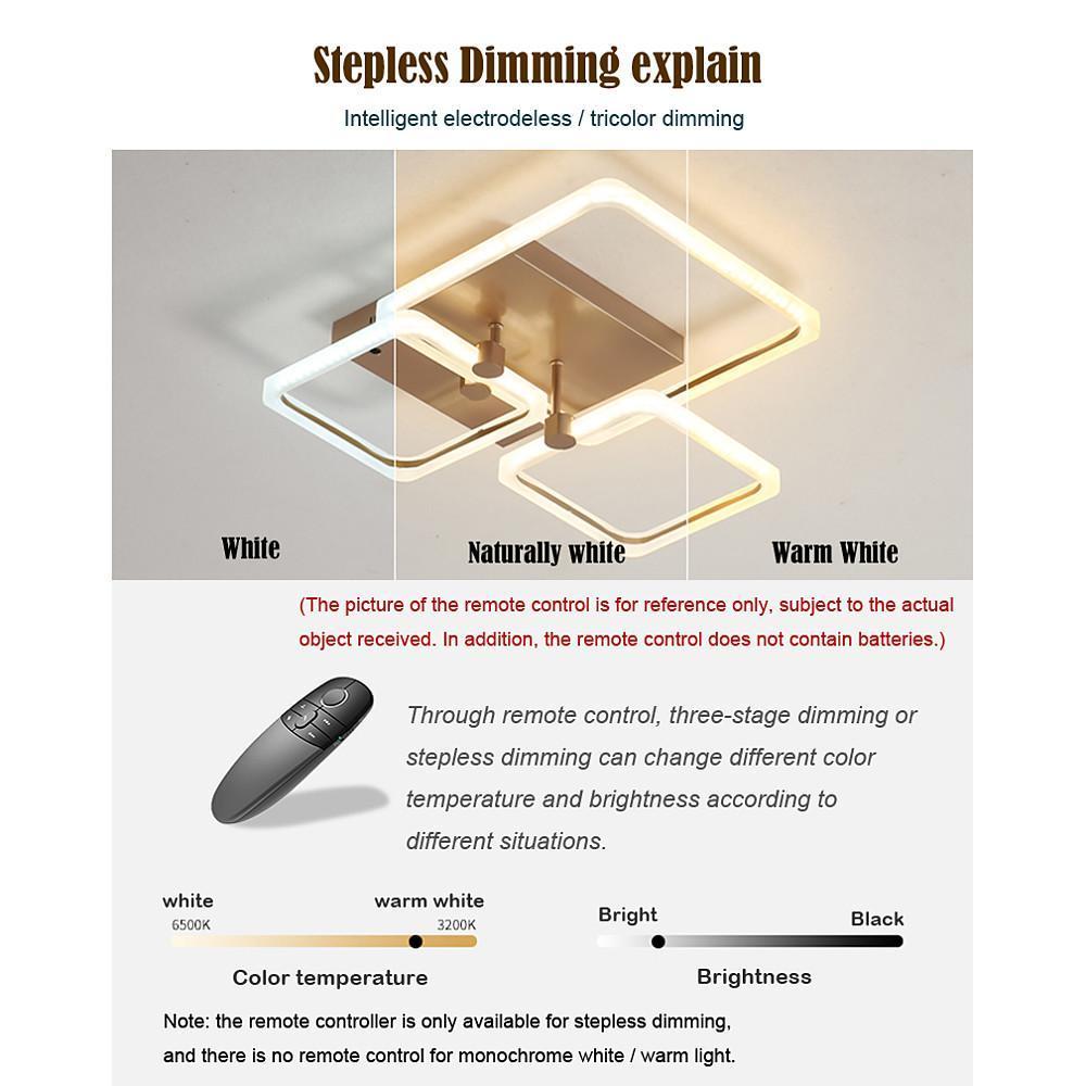 Modern Dimmable LED Flush Mount Ceiling Light with Acrylic Squares