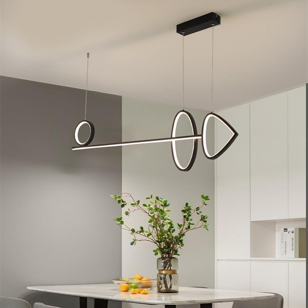 Modern Circular LED Chandelier with Artistic Line Design
