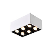 6-Head Adjustable Flush Mount Spotlight - Modern Die-Cast Aluminum