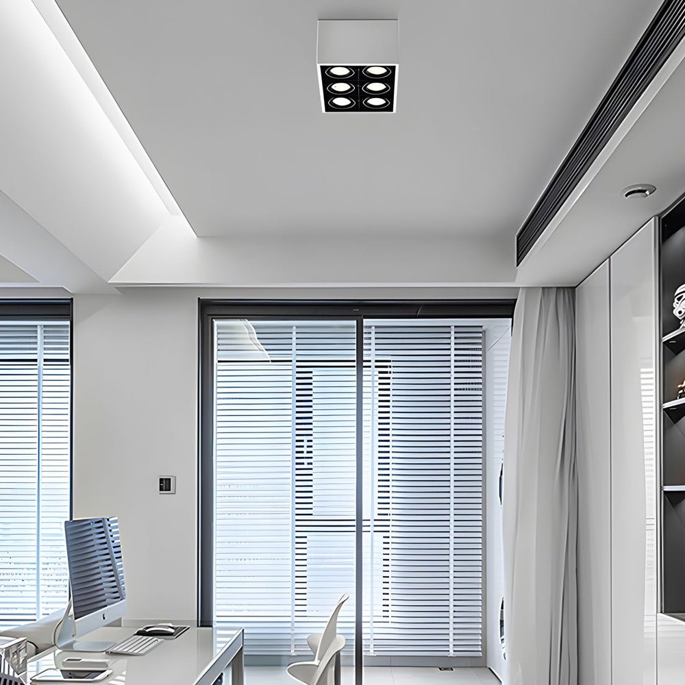 6-Head Adjustable Flush Mount Spotlight - Modern Die-Cast Aluminum