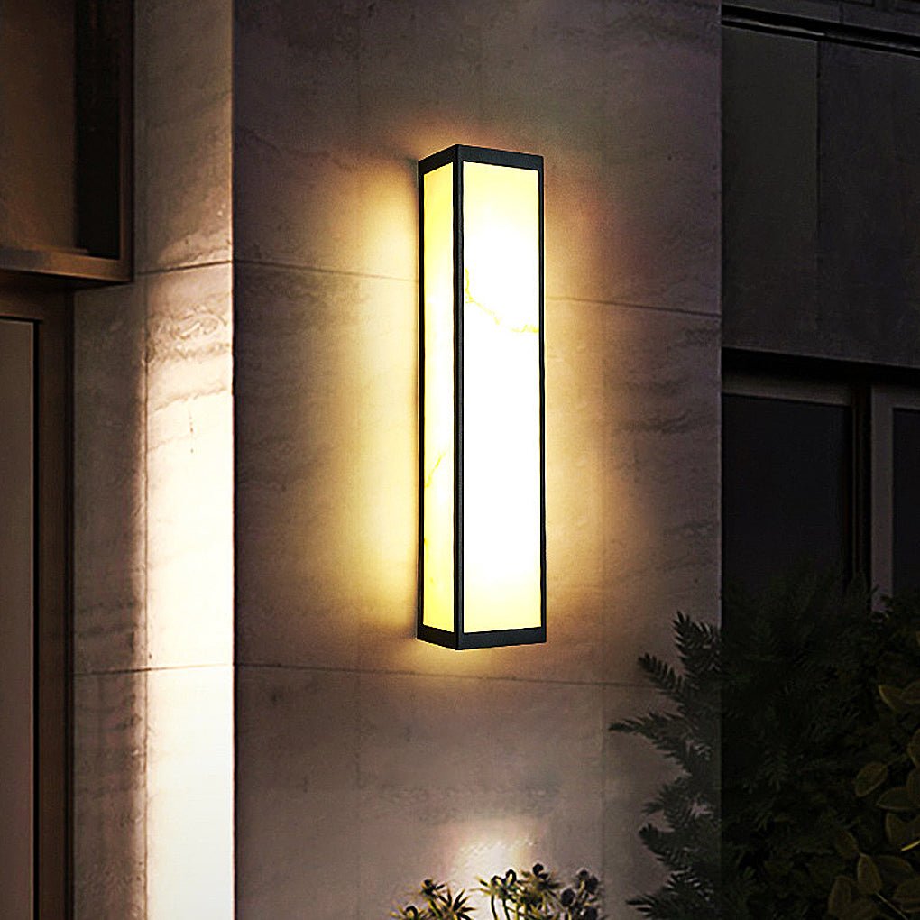 Modern LED Outdoor Wall Light - Stainless Steel & Marble Finish