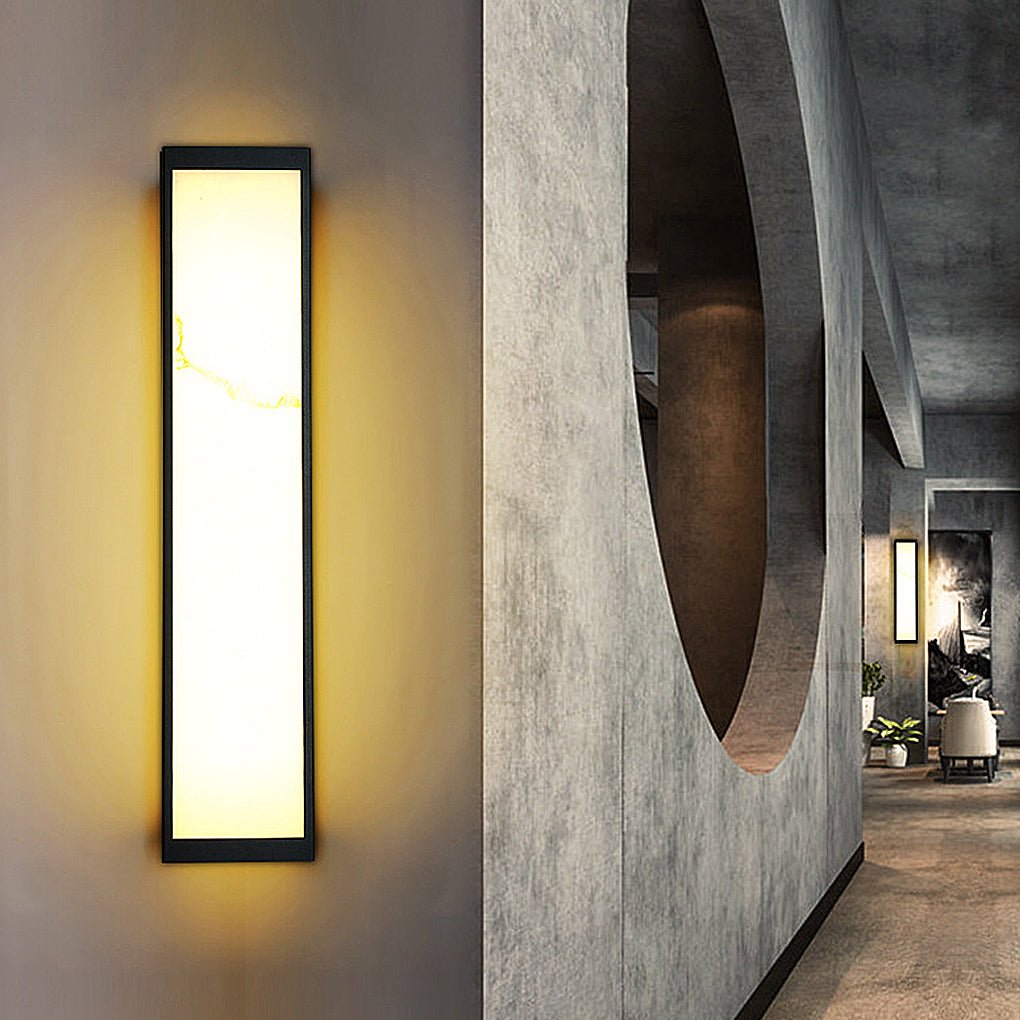 Modern LED Outdoor Wall Light - Stainless Steel & Marble Finish