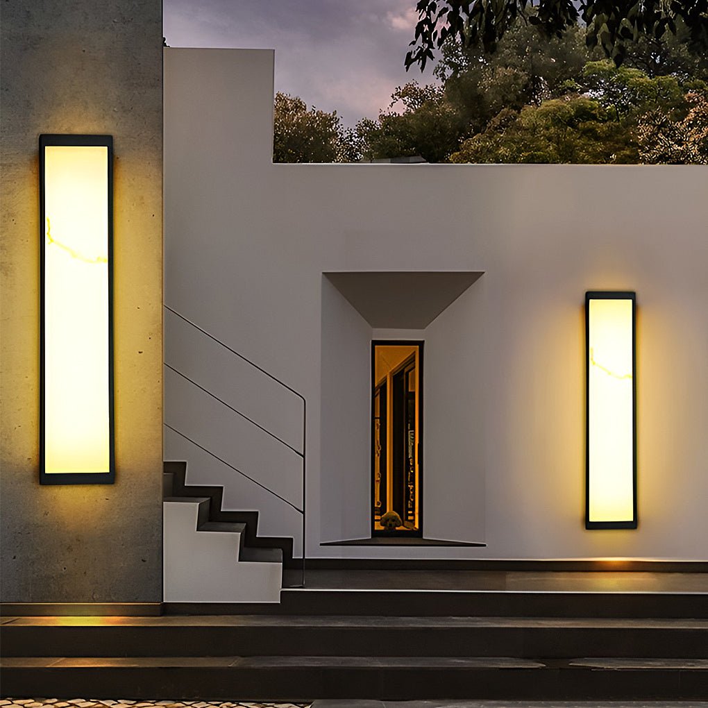 Modern LED Outdoor Wall Light - Stainless Steel & Marble Finish
