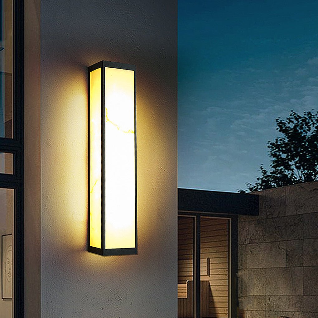 Modern LED Outdoor Wall Light - Stainless Steel & Marble Finish