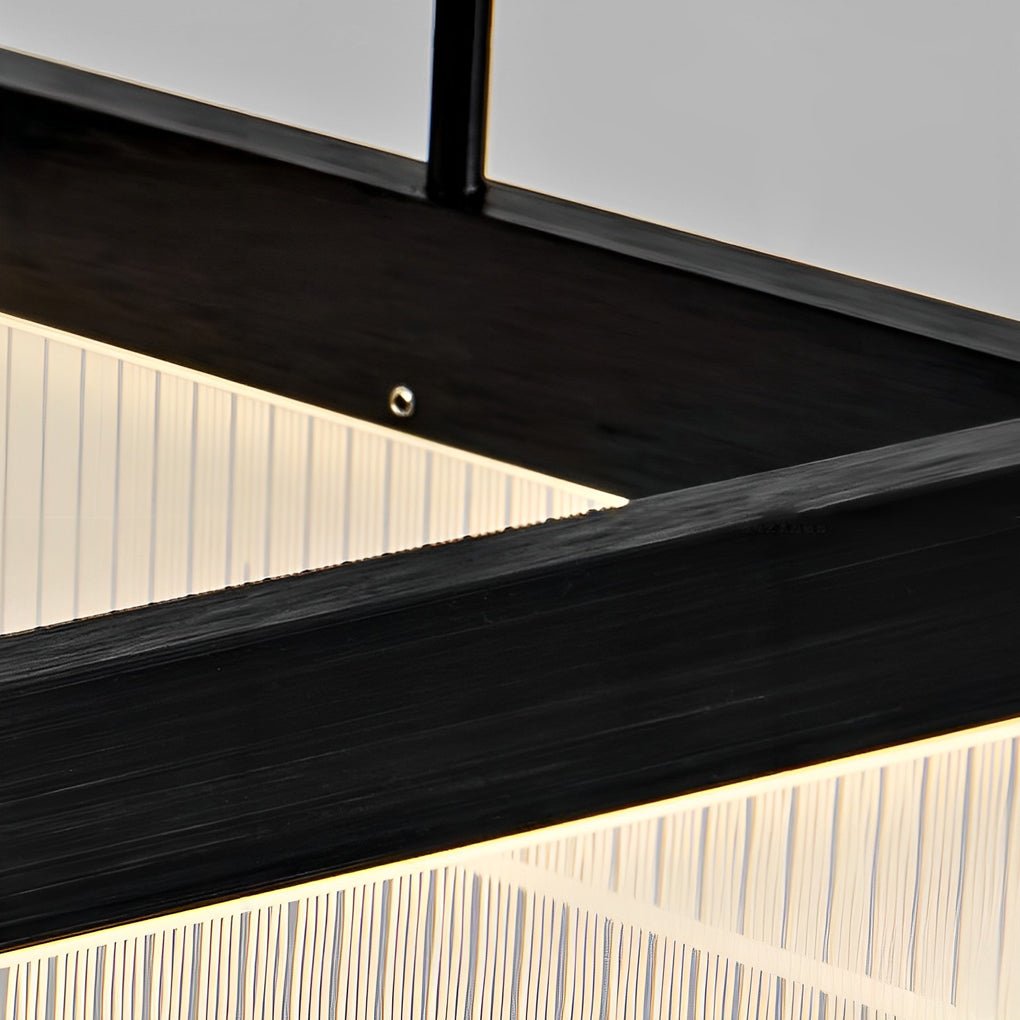 Modern Linear Chandelier with Dimmable LED & Remote Control