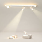 Rectangular LED Flush Mount Light with Adjustable Spotlights