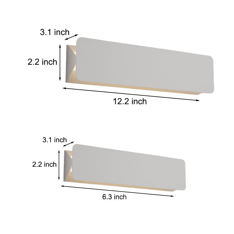 Rectangular LED Wall Light Modern Minimalist Metal Fixture White