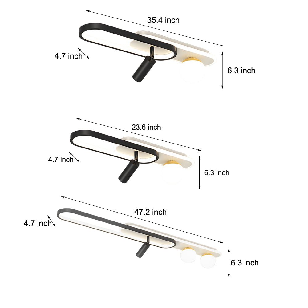 Modern Rectangular Ceiling Spotlight with 3-Step Dimming & Acrylic