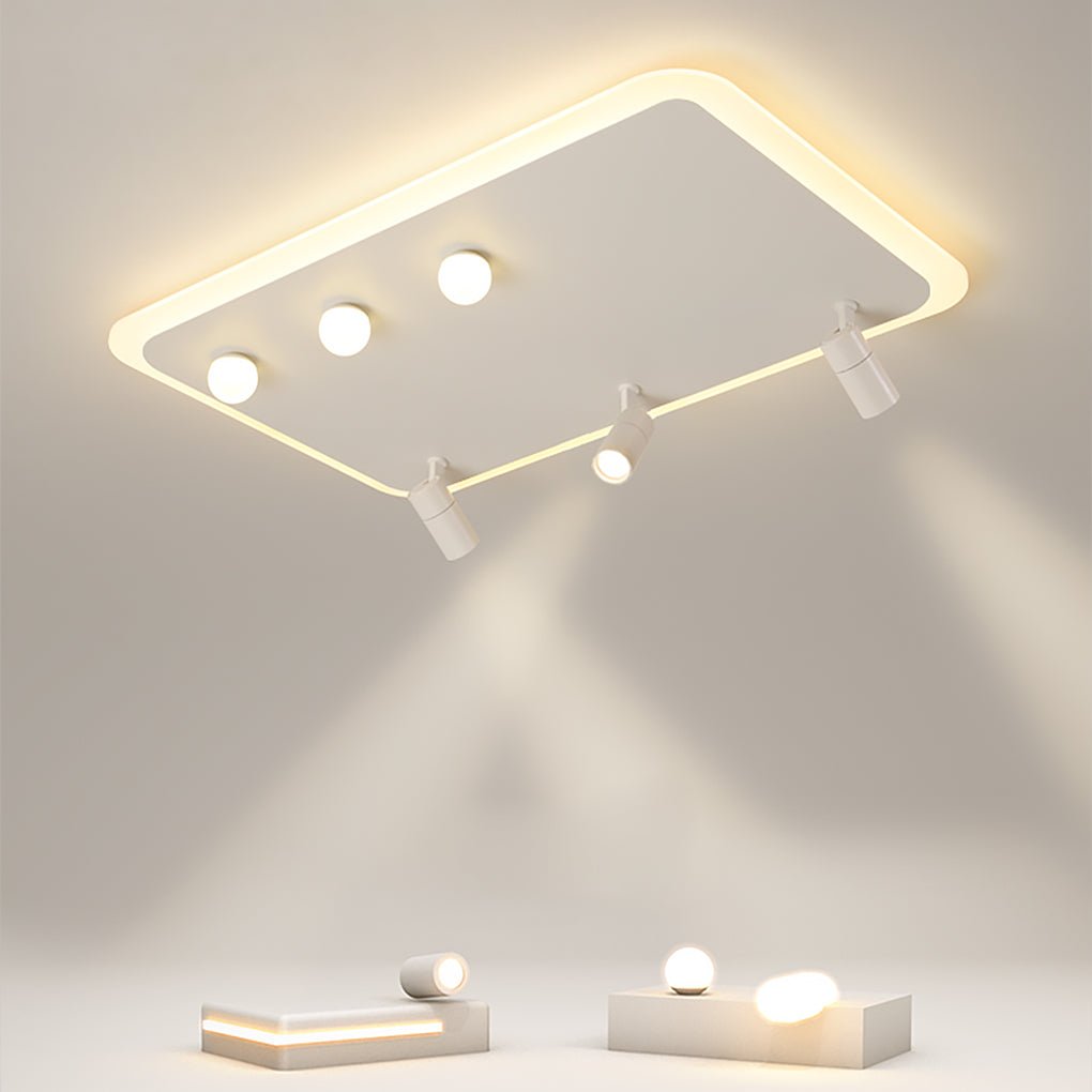 Dimmable Flush Mount LED Spotlight Panel with Adjustable Heads