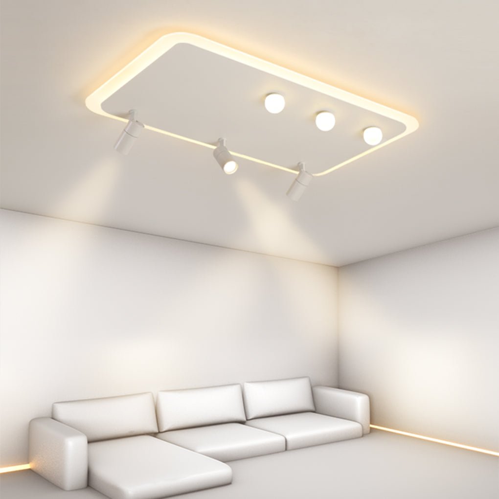 Dimmable Flush Mount LED Spotlight Panel with Adjustable Heads