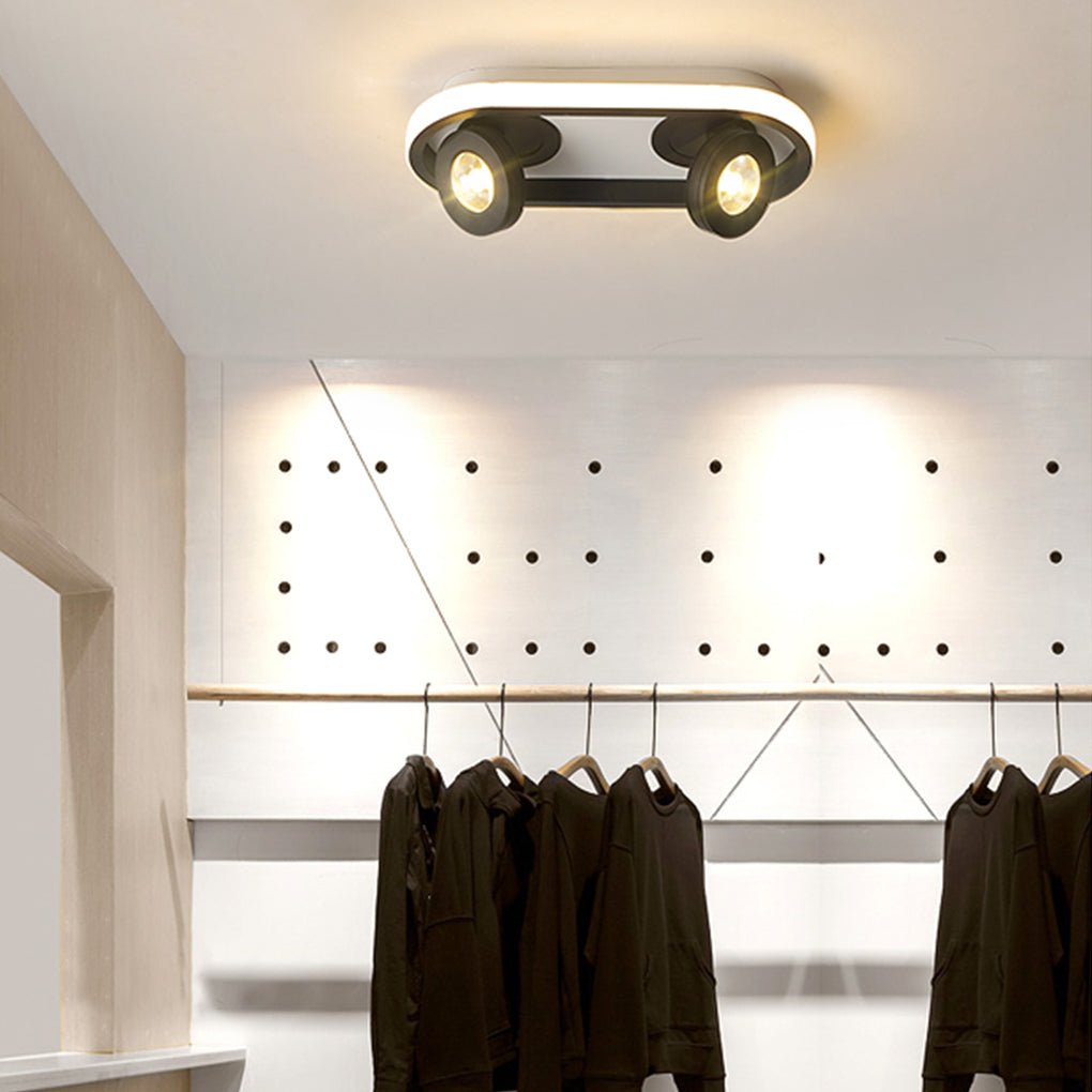 Rectangular Aluminum Flush Mount Ceiling Light with Adjustable