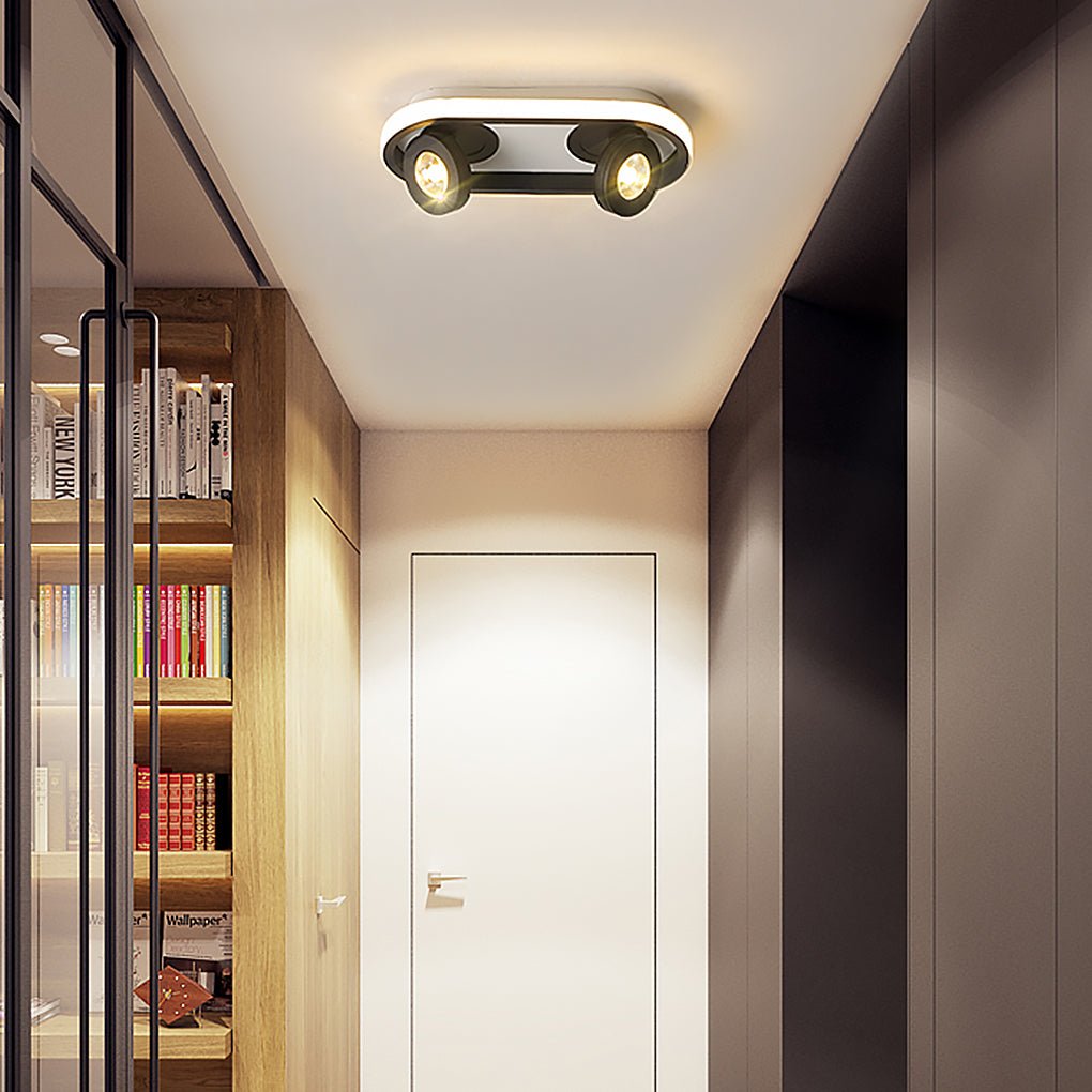 Rectangular Aluminum Flush Mount Ceiling Light with Adjustable