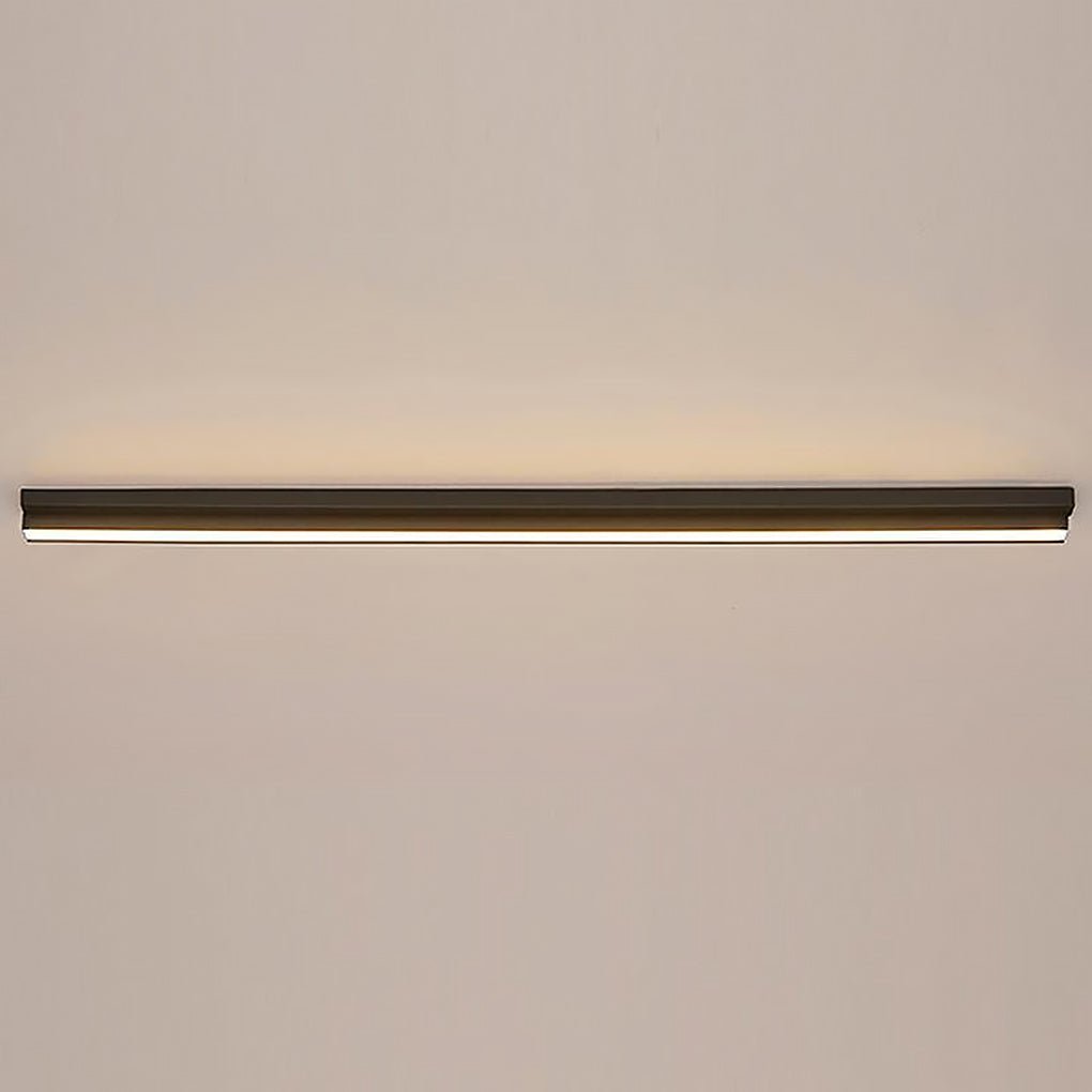 Modern Linear LED Flush Mount Light Black Aluminum 31 Inch