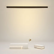 Modern Linear LED Flush Mount Light Black Aluminum 31 Inch