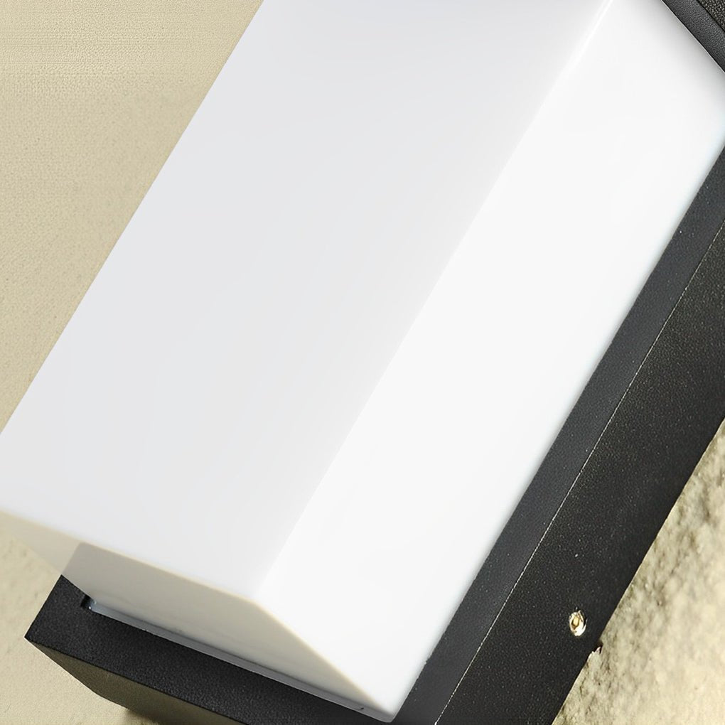 Modern Rectangular LED Outdoor Wall Light - Black Aluminum 10W
