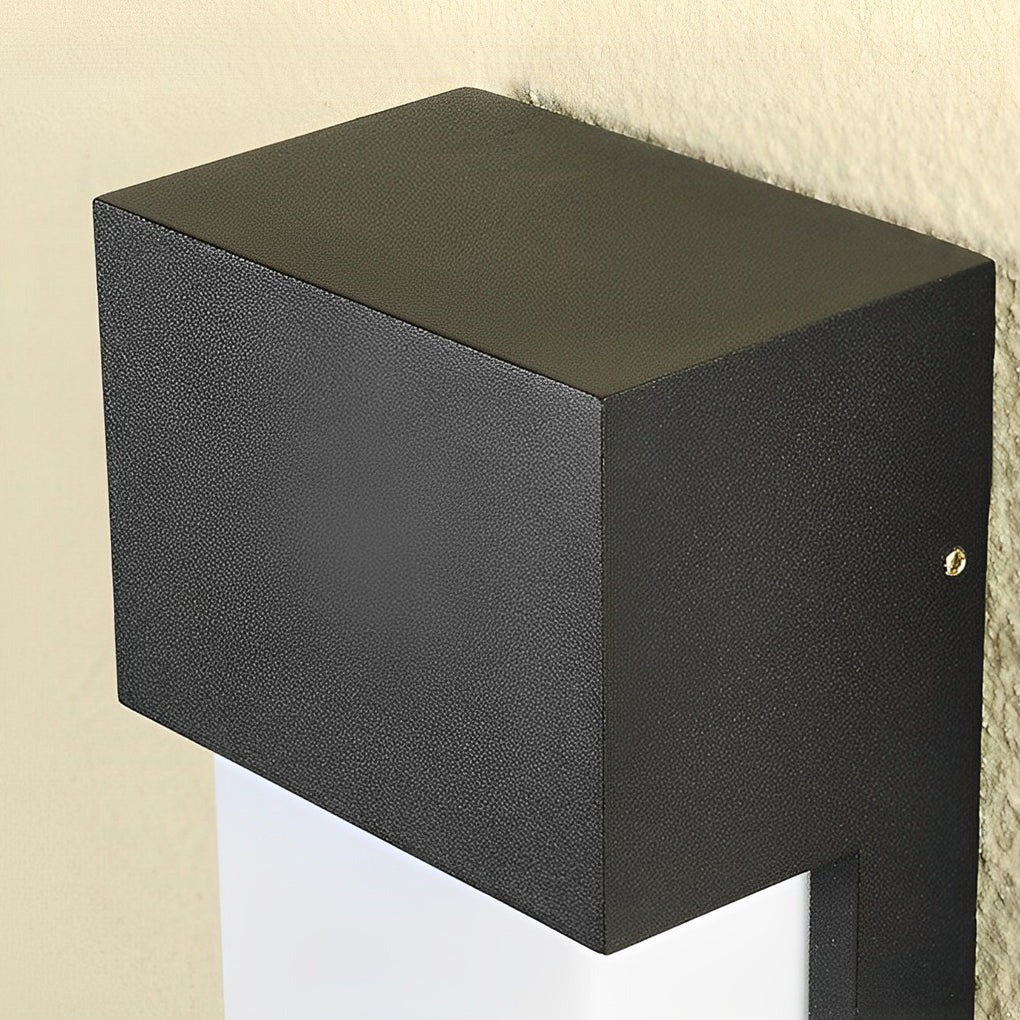 Modern Rectangular LED Outdoor Wall Light - Black Aluminum 10W