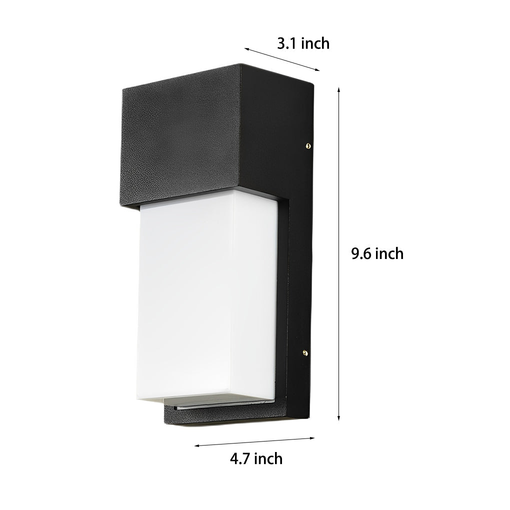 Modern Rectangular LED Outdoor Wall Light - Black Aluminum 10W