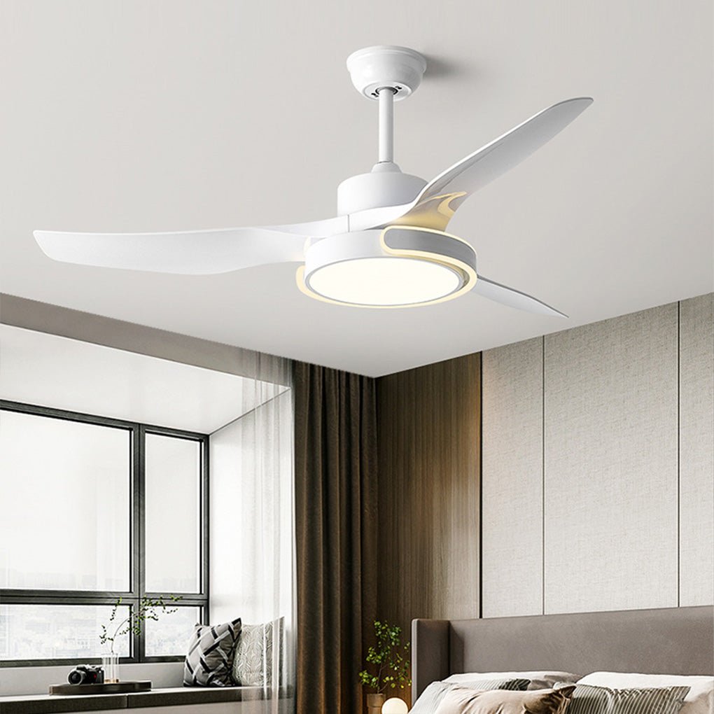 Modern Ceiling Fan Light with Remote Control & Reversible Airflow