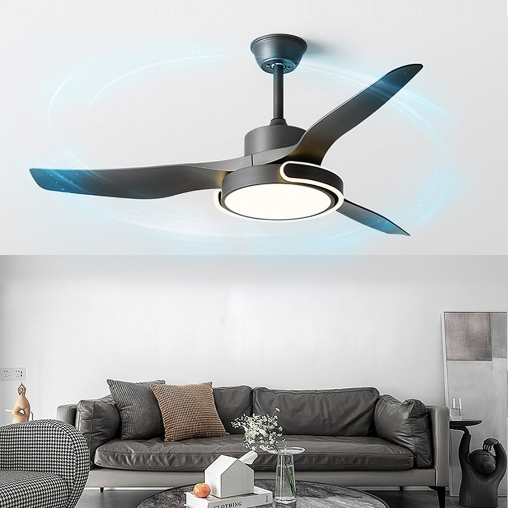 Modern Ceiling Fan Light with Remote Control & Reversible Airflow