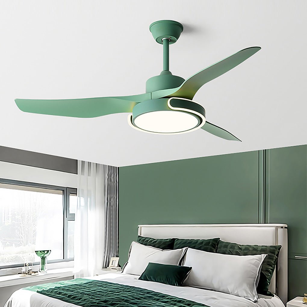 Modern Ceiling Fan Light with Remote Control & Reversible Airflow