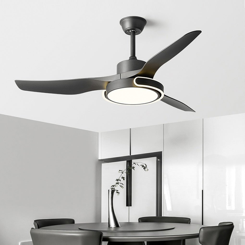 Modern Ceiling Fan Light with Remote Control & Reversible Airflow