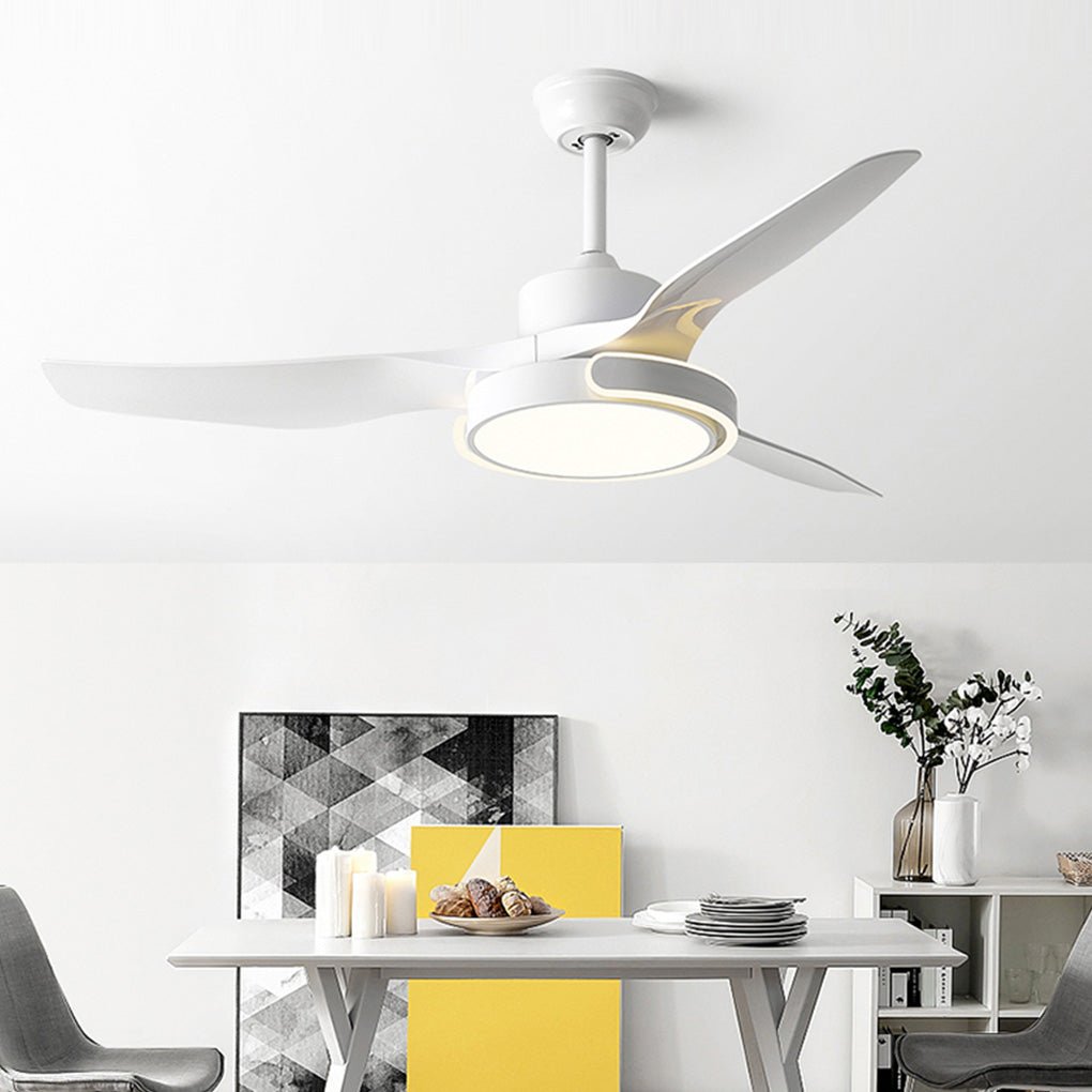 Modern Ceiling Fan Light with Remote Control & Reversible Airflow