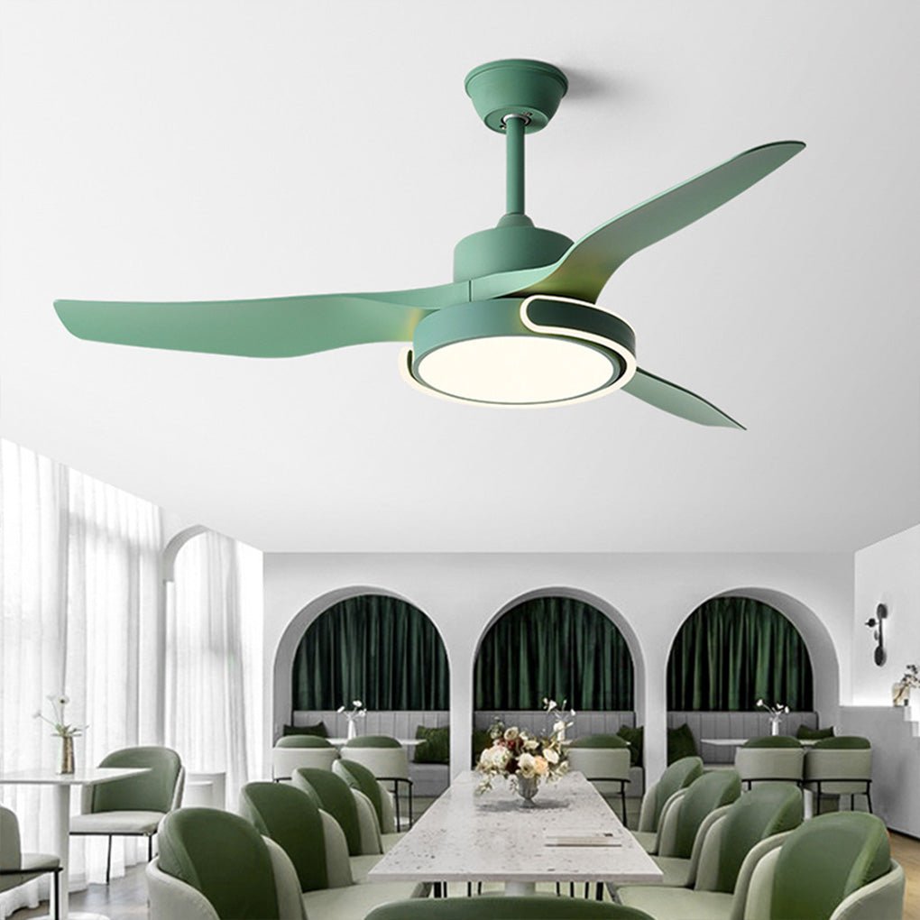 Modern Ceiling Fan Light with Remote Control & Reversible Airflow